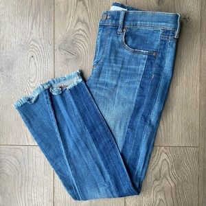 Two tone ankle jeans